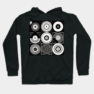 Vinyl Records Black and White 8k Retro Music Hoodie